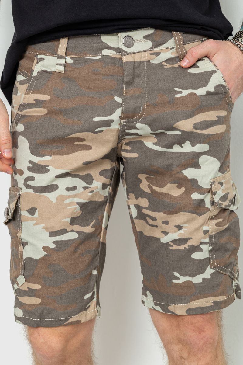 Шорти чоловічі камуфляж, колір бежево-сірий, 157RP300-4