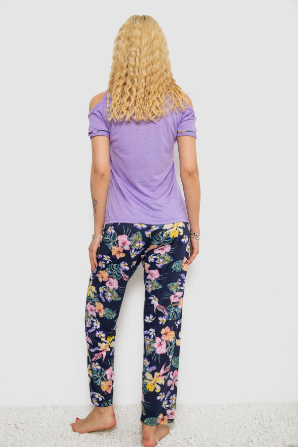 Піжама жіноча з принтом, колір бузковий, 243R2038-D