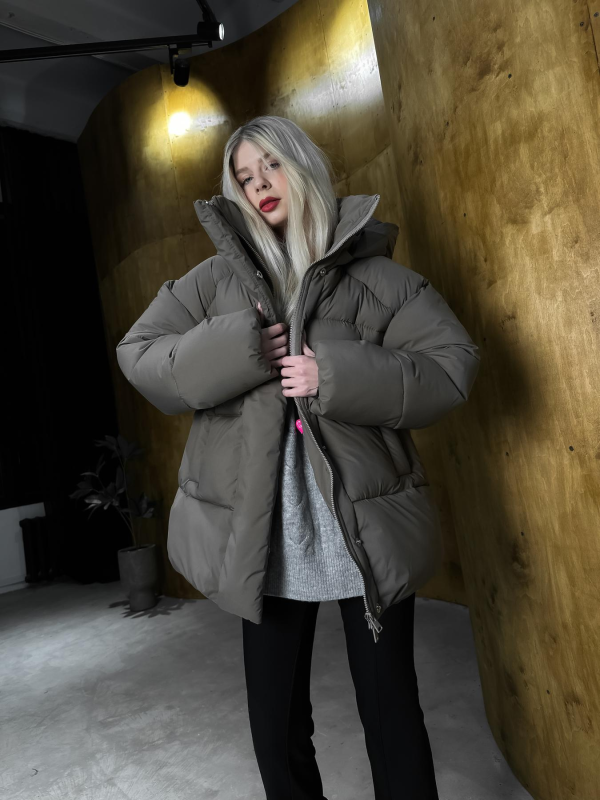 Пуховик жіночий мокко