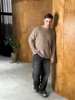 Светр плюш коричневий