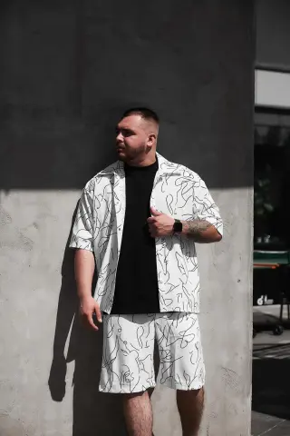 Шорти сорочка біла каракулі