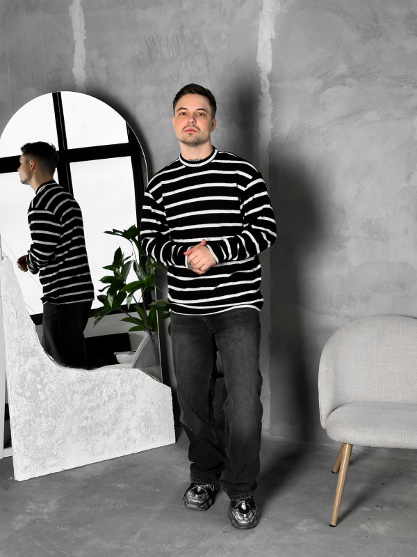 Светр зебра чорний