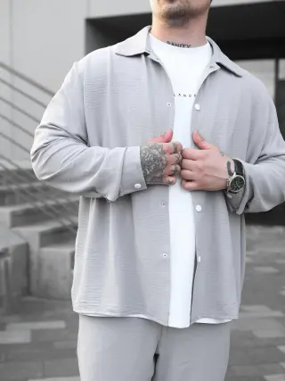 Штани сорочка (креп сірий)