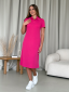 Сукня-футболка в рубчик рожева Merlini Поло