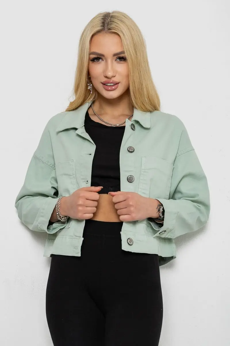 Куртка жіноча джинсова, колір м'ятний, 250R00321