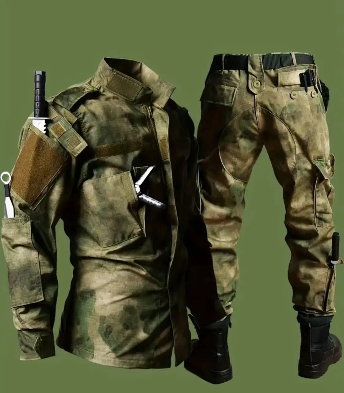 Костюм Yueli Water OBM Men'S ACU Ruins Green Tactical Camouflage