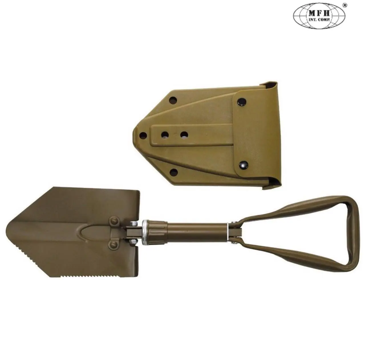 Лопата саперна складана в пластиковому чохлі MFH BW Folding Spade Темний койот