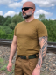 Military Cotton T-shirt Coyote - Photo 3
