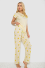 Піжама жіноча з принтом, колір жовтий, 243R2076 - Фото 3