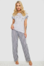 Піжама жіноча з принтом, колір сірий, 243R2074 - Фото 1