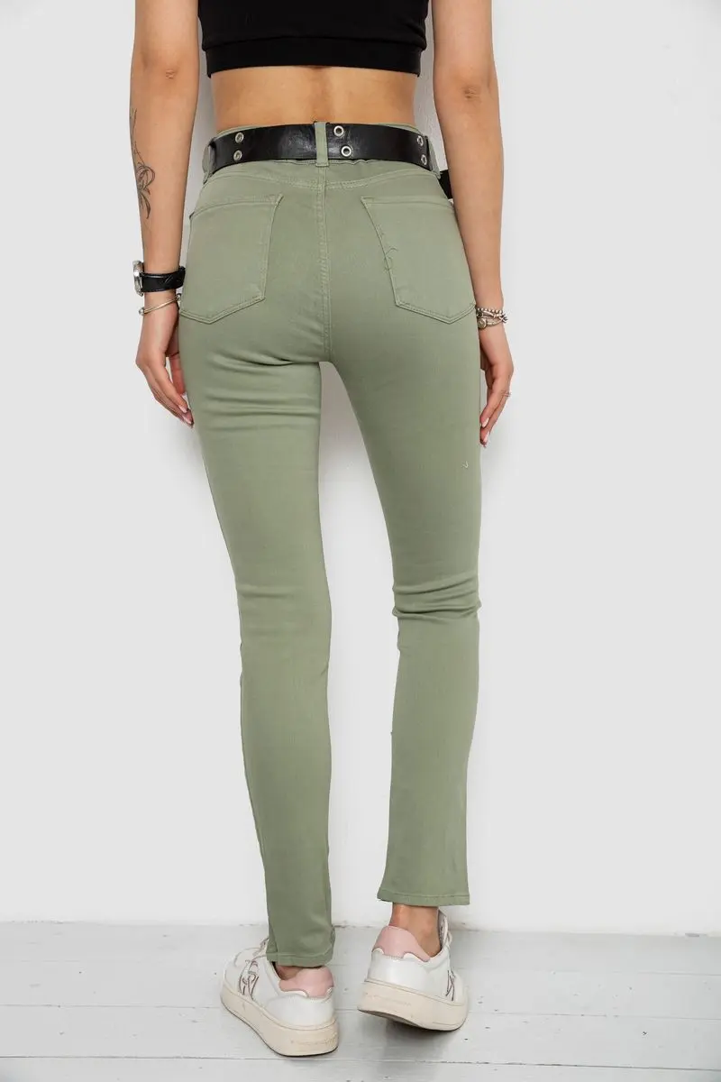 Джинси жіночі Skinny Американки, колір оливковий, 182R00252