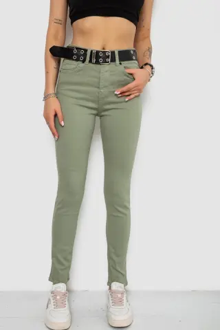 Джинси жіночі Skinny Американки, колір оливковий, 182R00252