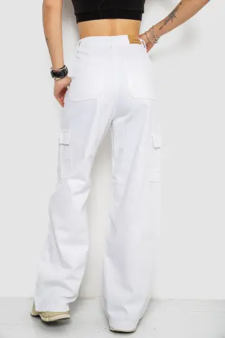 Джинси жіночі Loose Fit з кишенями, колір білий, 182R2552