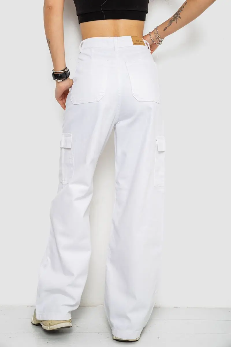 Джинси жіночі Loose Fit з кишенями, колір білий, 182R2552