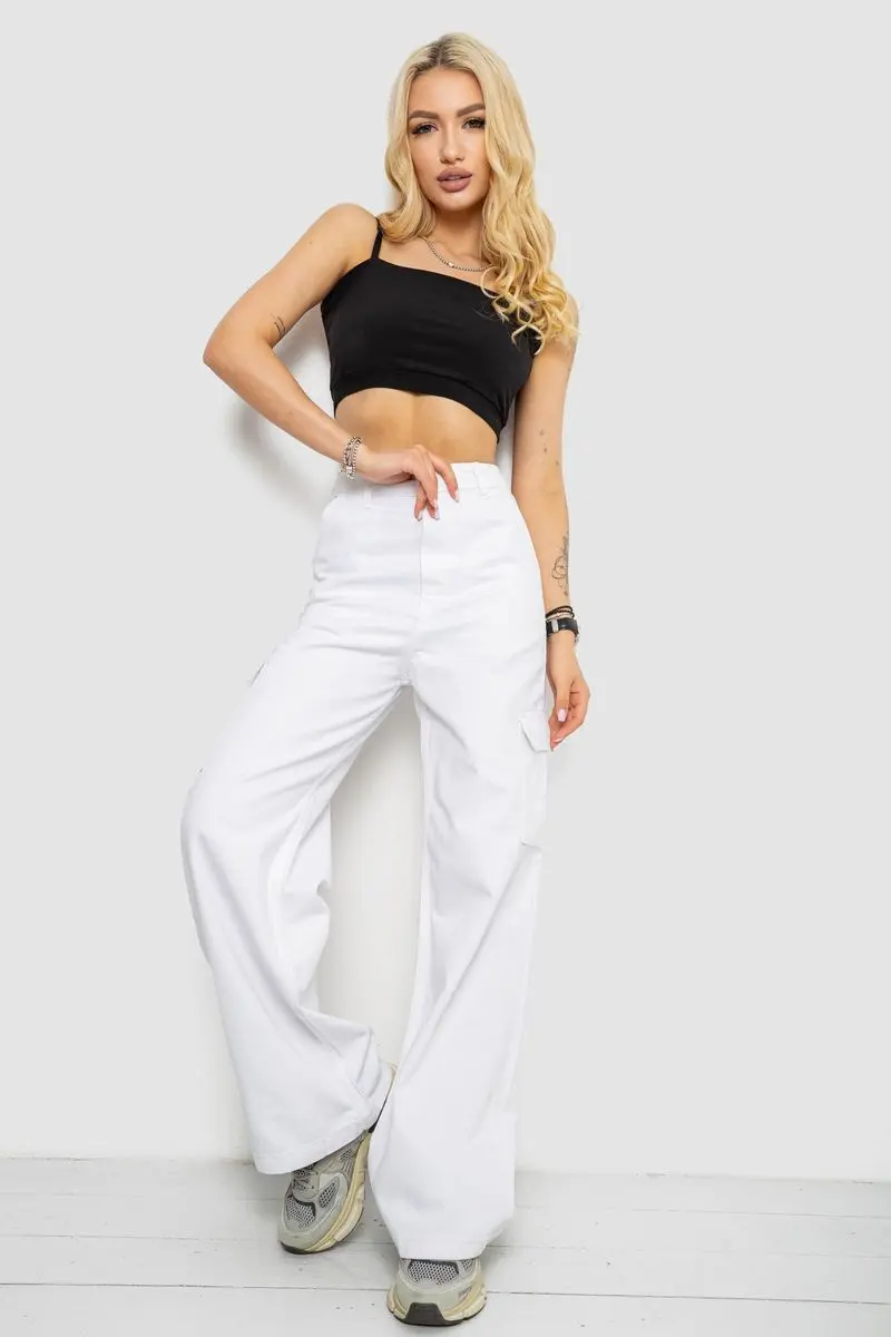 Джинси жіночі Loose Fit з кишенями, колір білий, 182R2552
