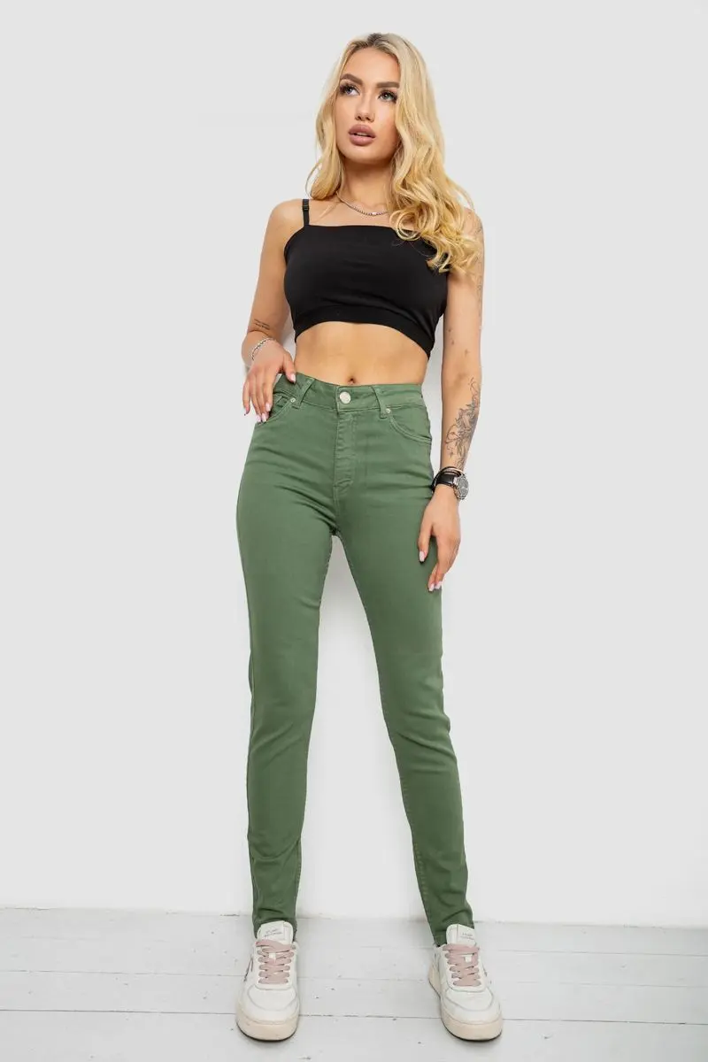 Джинси жіночі Slim Fit, колір зелений, 182R1489S19