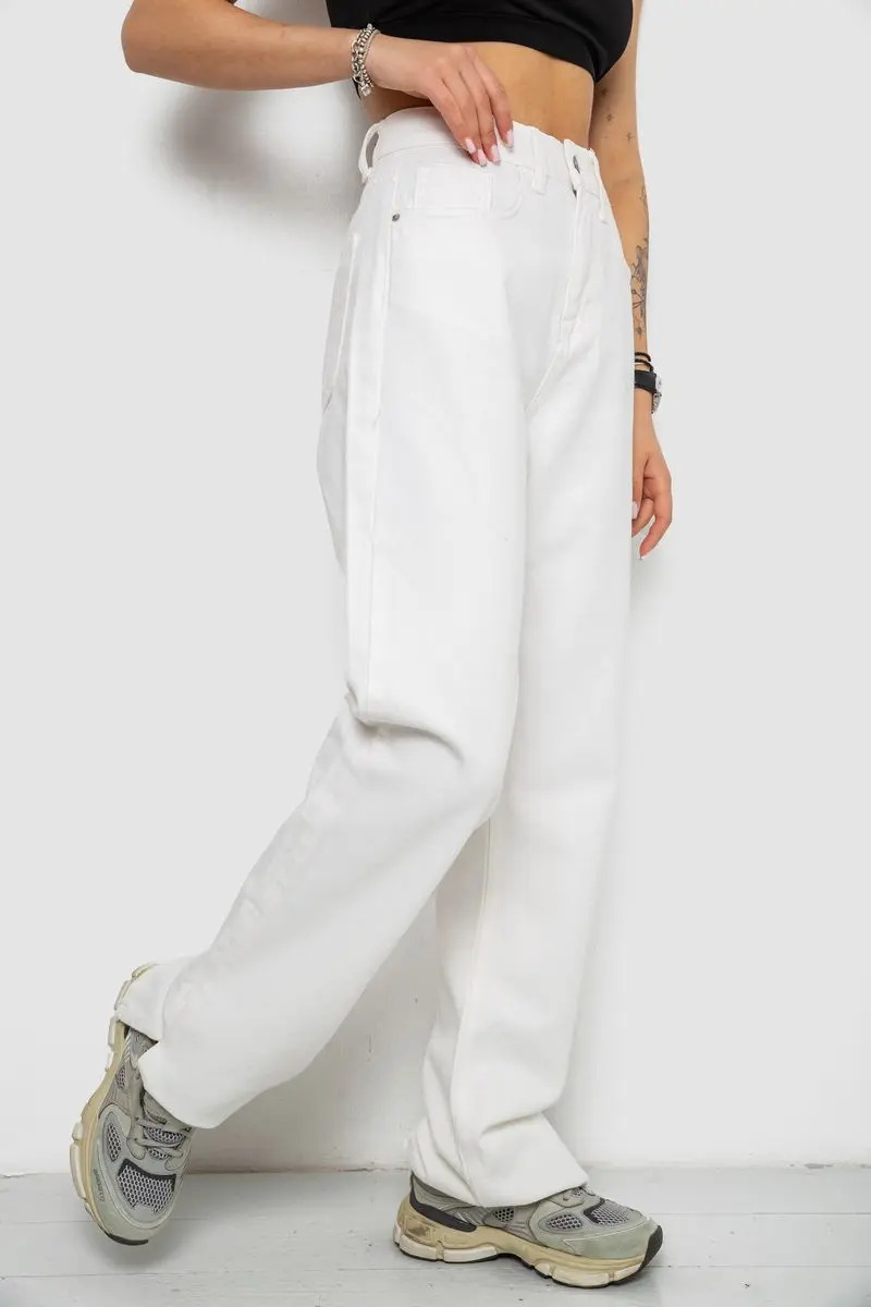 Джинси жіночі Loose Fit, колір білий, 182R1088