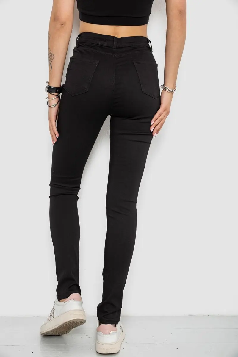 Джинси жіночі Skinny стрейч, колір чорний, 182R9676
