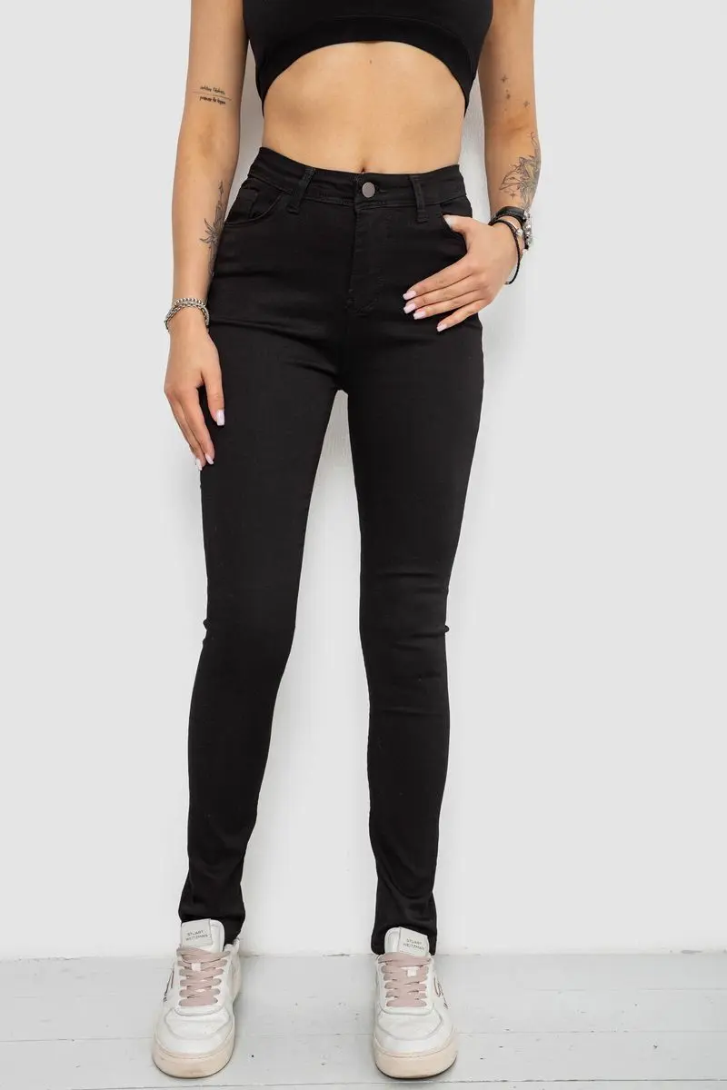 Джинси жіночі Skinny стрейч, колір чорний, 182R9676