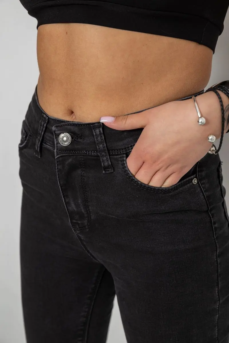 Джинси жіночі Skinny, колір чорний, 182R5126