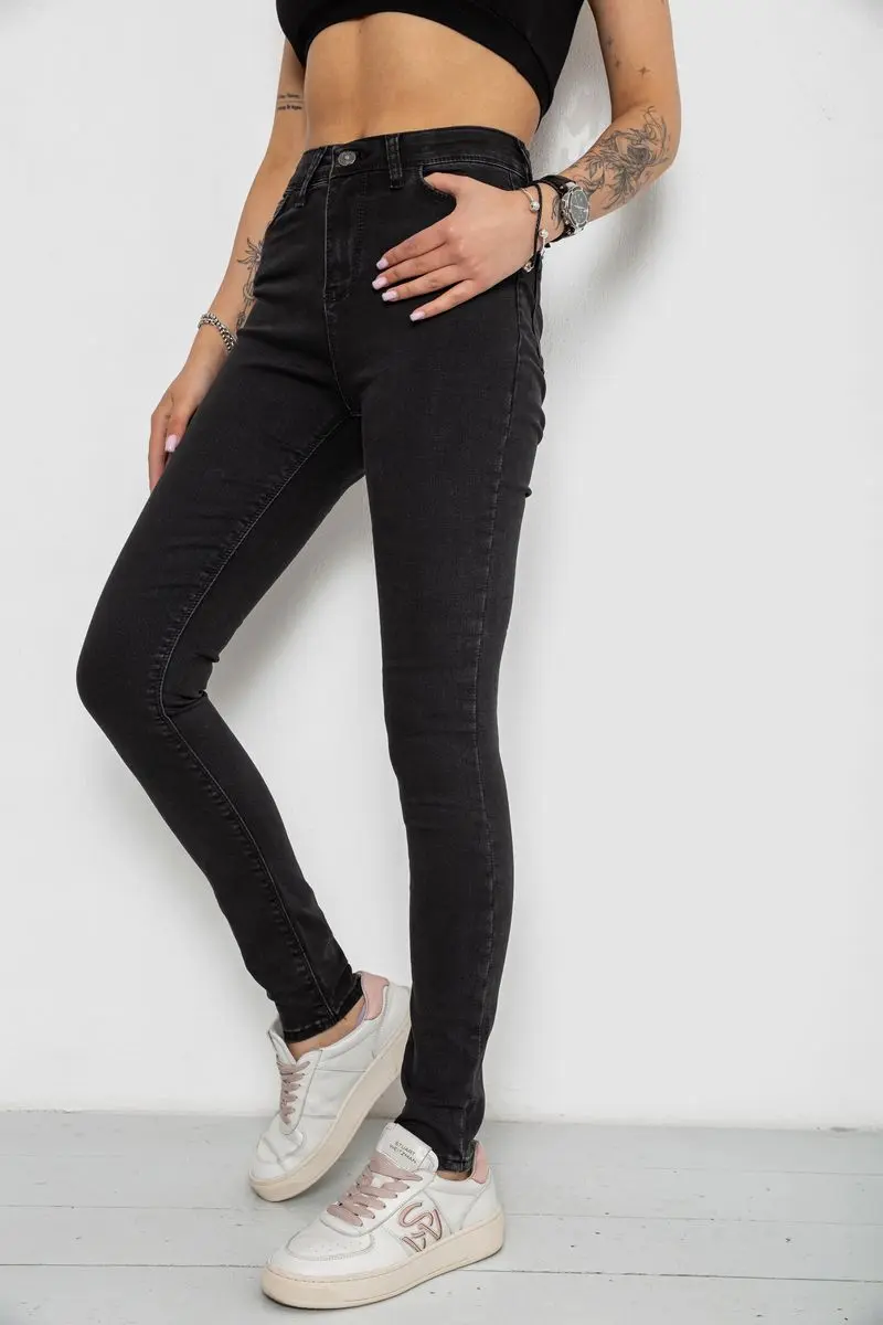 Джинси жіночі Skinny, колір чорний, 182R5126