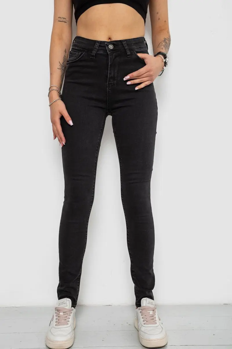 Джинси жіночі Skinny, колір чорний, 182R5126