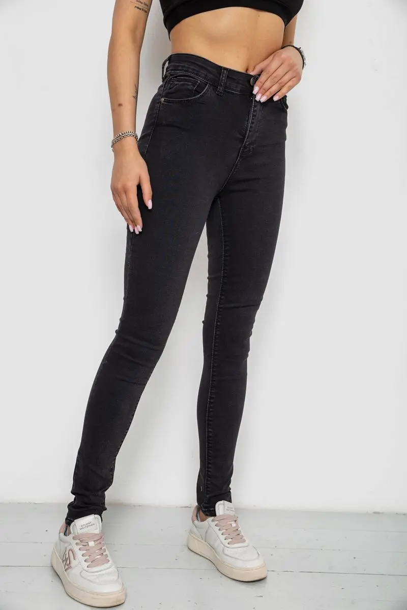 Джинси жіночі Skinny, колір чорний, 182R4296