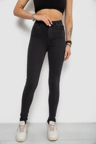 Джинси жіночі Skinny, колір чорний, 182R4296