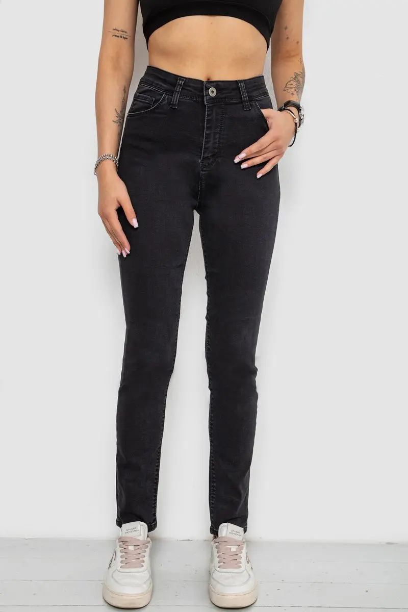 Джинси жіночі Slim Fit, колір чорний, 182R3797