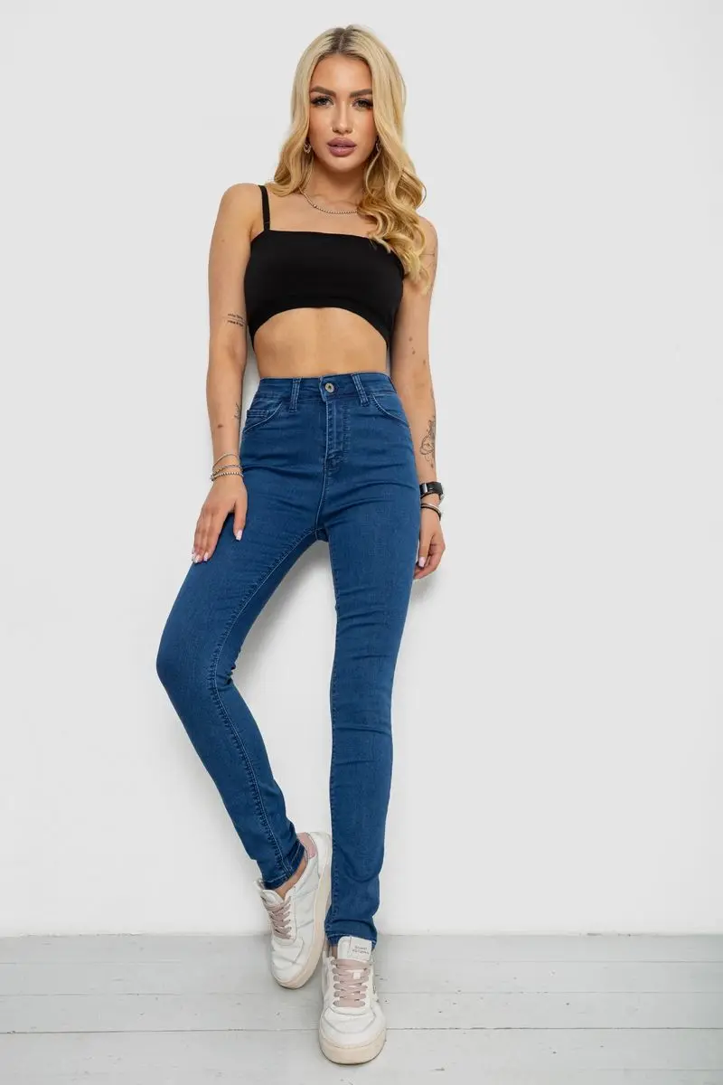 Джинси жіночі Skinny, колір синій, 182R3629