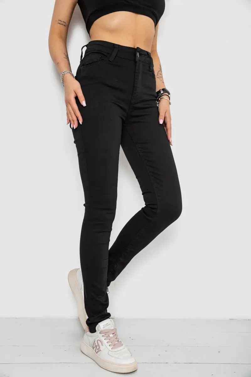 Джинси жіночі Skinny, колір чорний, 182R3394