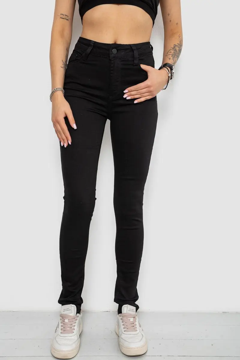 Джинси жіночі Skinny, колір чорний, 182R3394