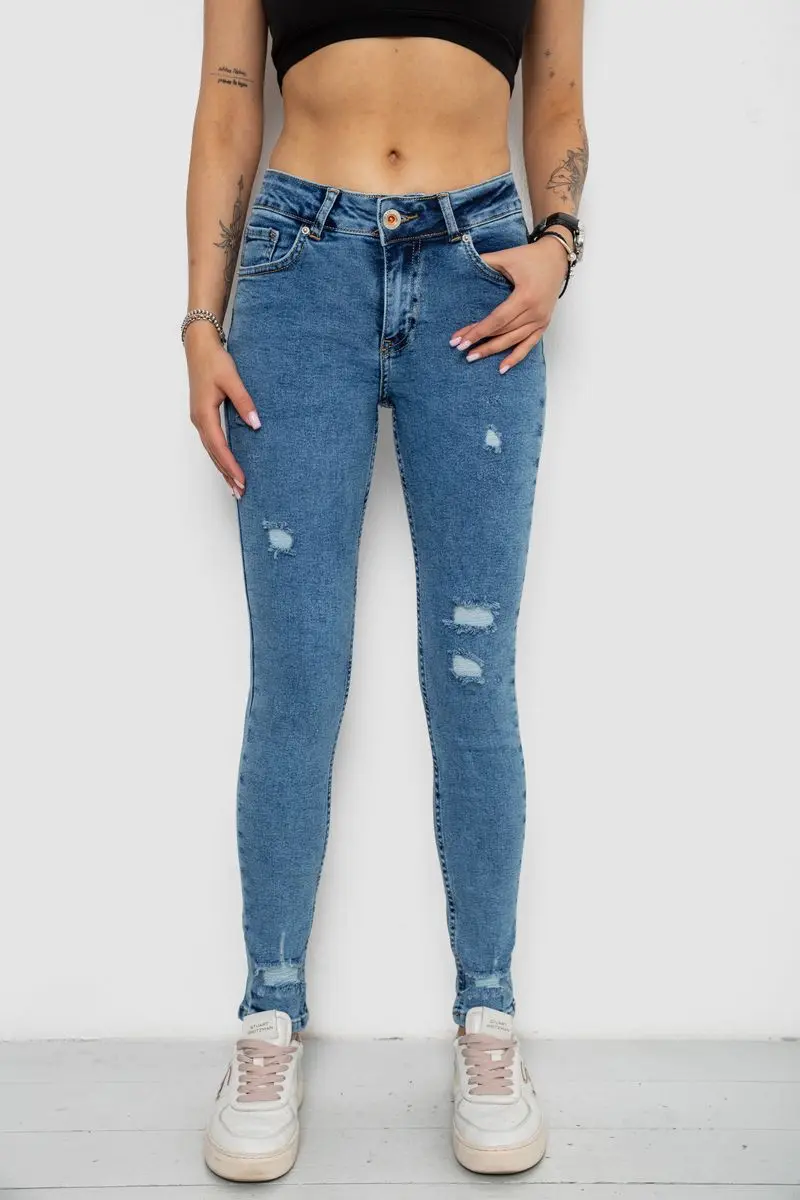Джинси жіночі Skinny, колір блакитний, 182R1414