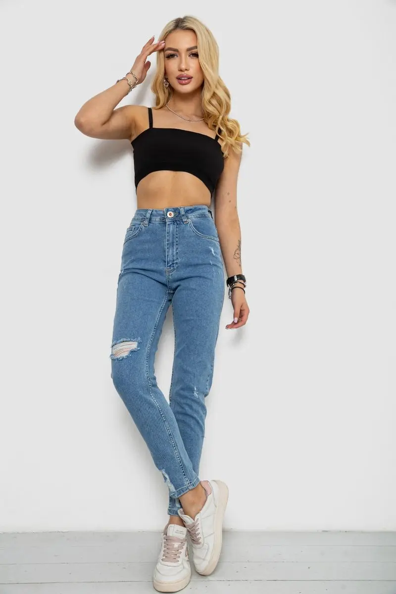 Джинси жіночі Mom's, колір блакитний, 182R1379S19