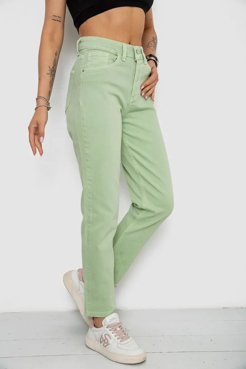 Джинси жіночі Mom's, колір м'ятний, 182R1139