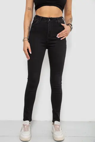 Джинси жіночі Skinny, колір чорний, 182R1048