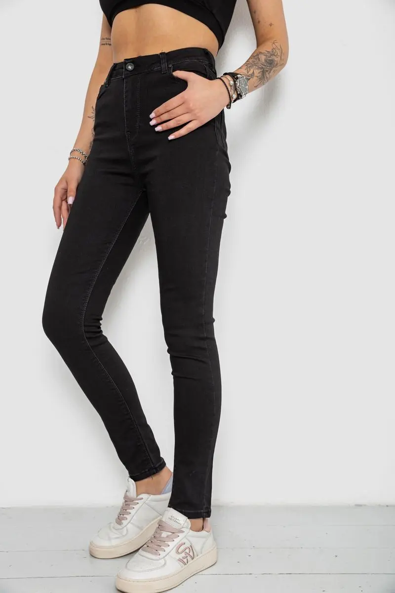 Джинси жіночі Skinny, колір чорний, 182R1048