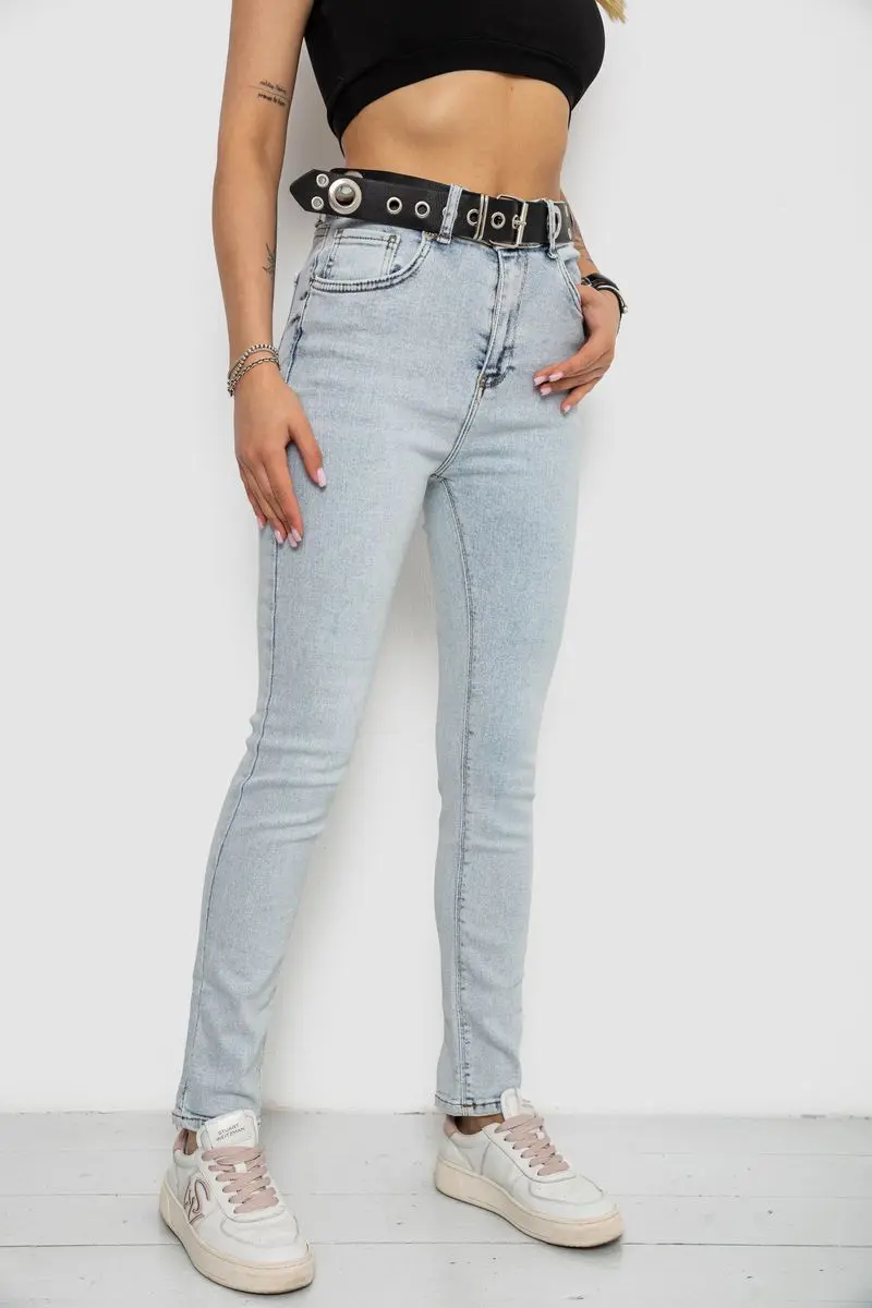 Джинси жіночі Skinny Американки, колір блакитний, 182R00659