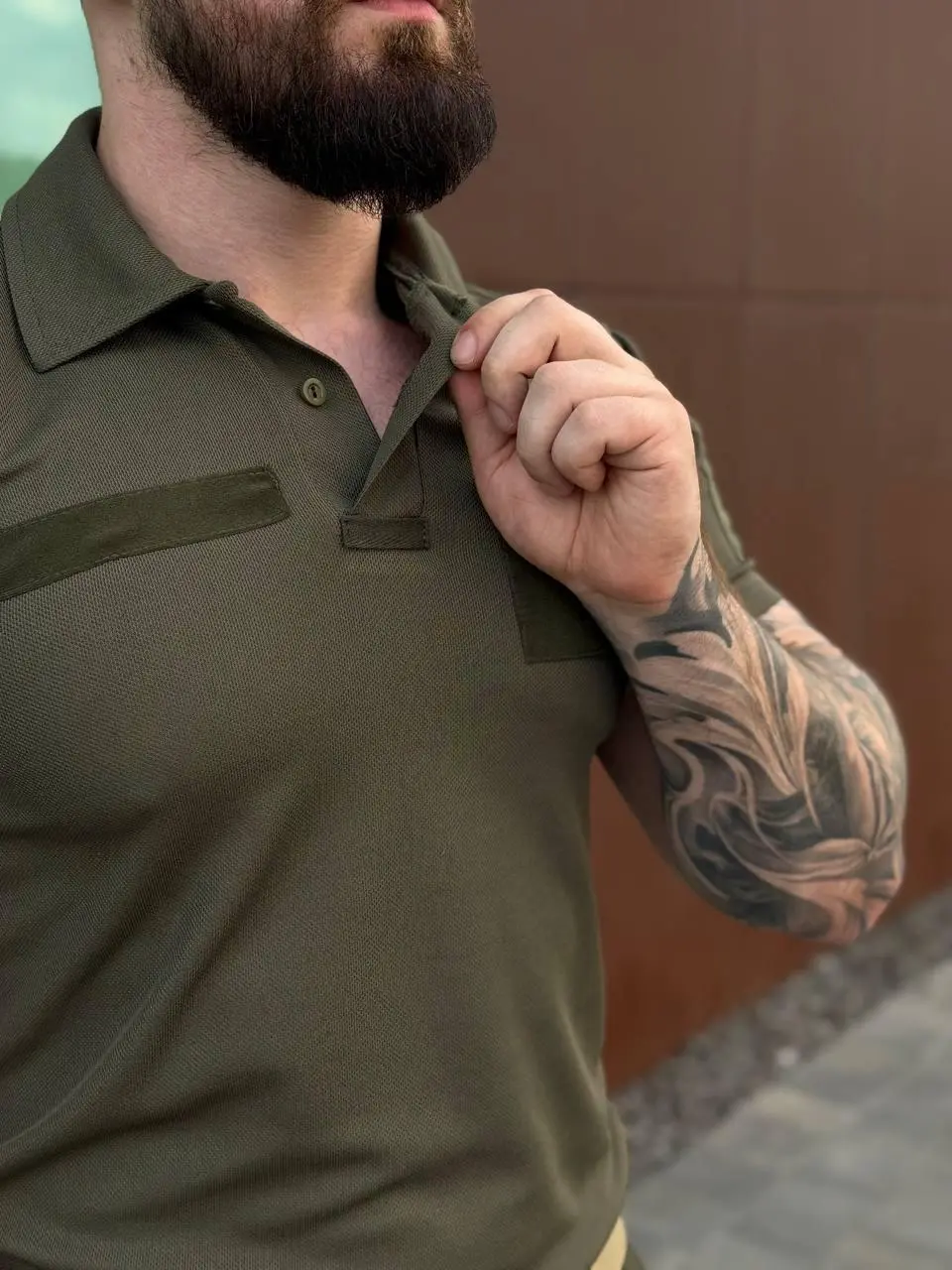 Футболка поло -Olive Premium