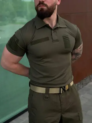 Футболка поло -Olive Premium