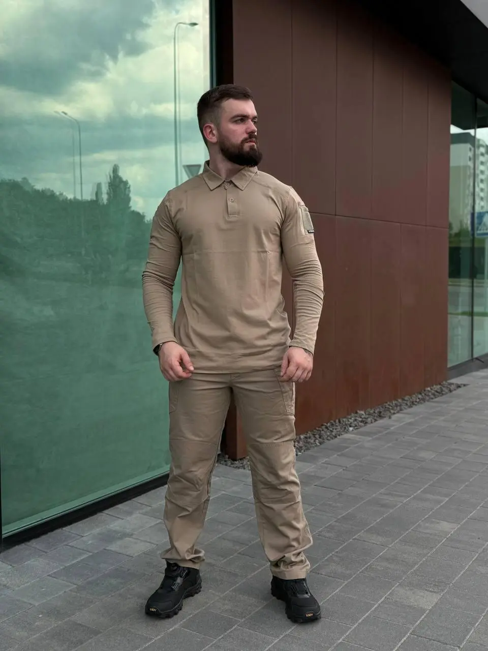 Комплект COMBAT Койот Штани + Поло довгий рукав