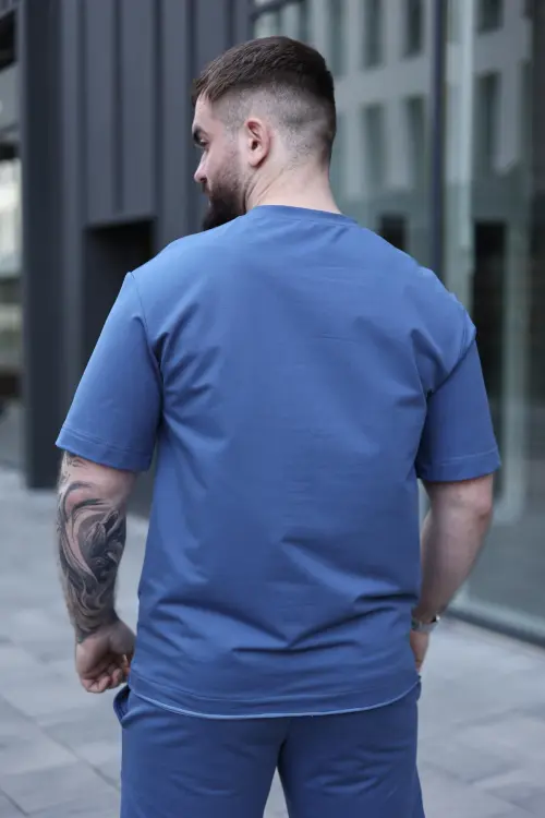 Футболка чоловіча оверсайз "Breeze" синя
