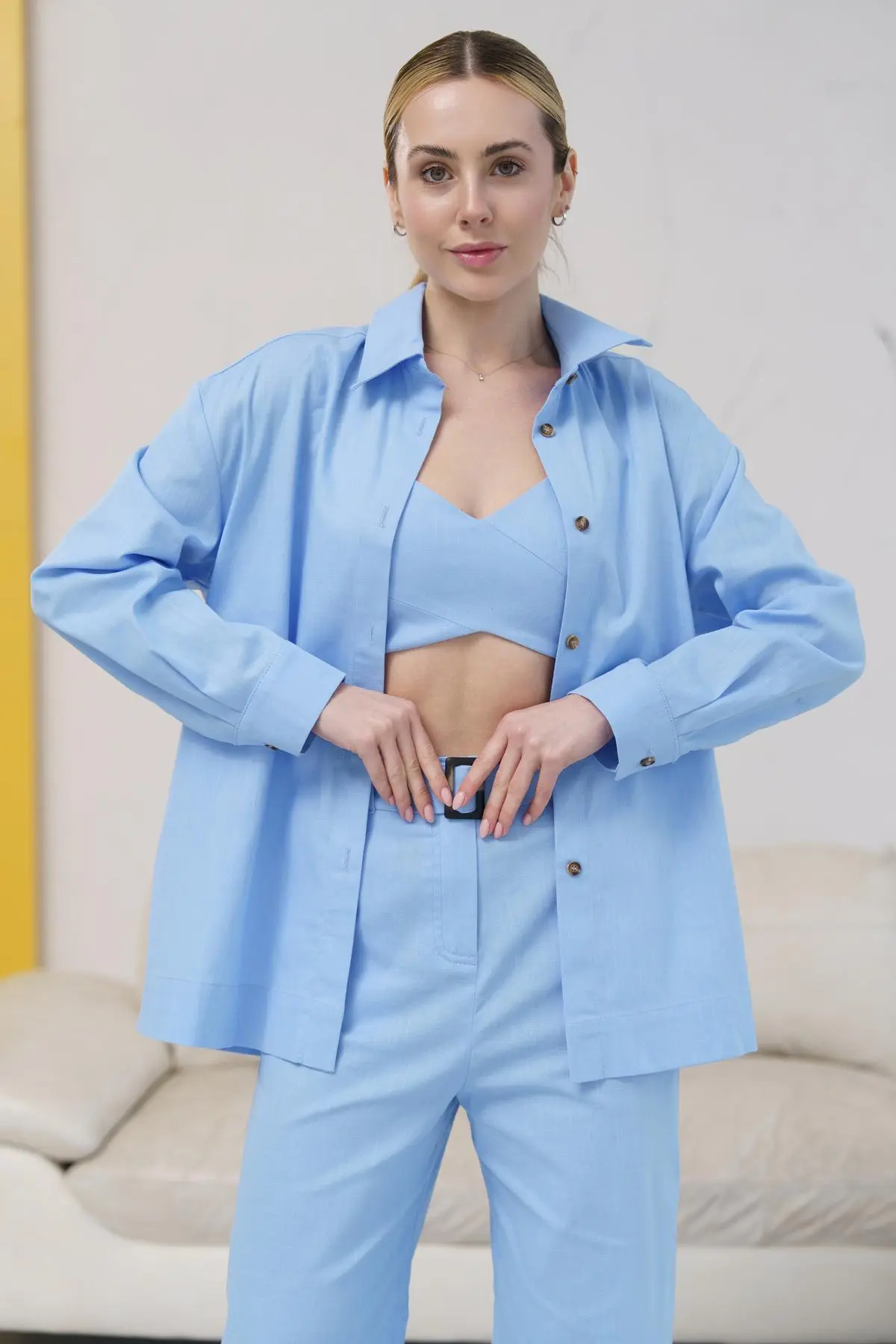 Жіночий костюм "Alessandra long” блакитний