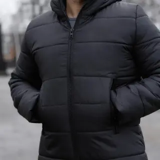Пуховик подовжений чорний