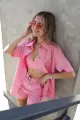 Комплект жіночий лляний "Alessandra" рожевий - Фото 5