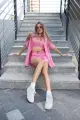 Комплект жіночий лляний "Alessandra" рожевий - Фото 14