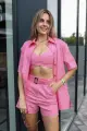 Комплект жіночий лляний "Alessandra" рожевий - Фото 1