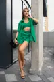 Комплект жіночий лляний "Alessandra" зелений - Фото 10