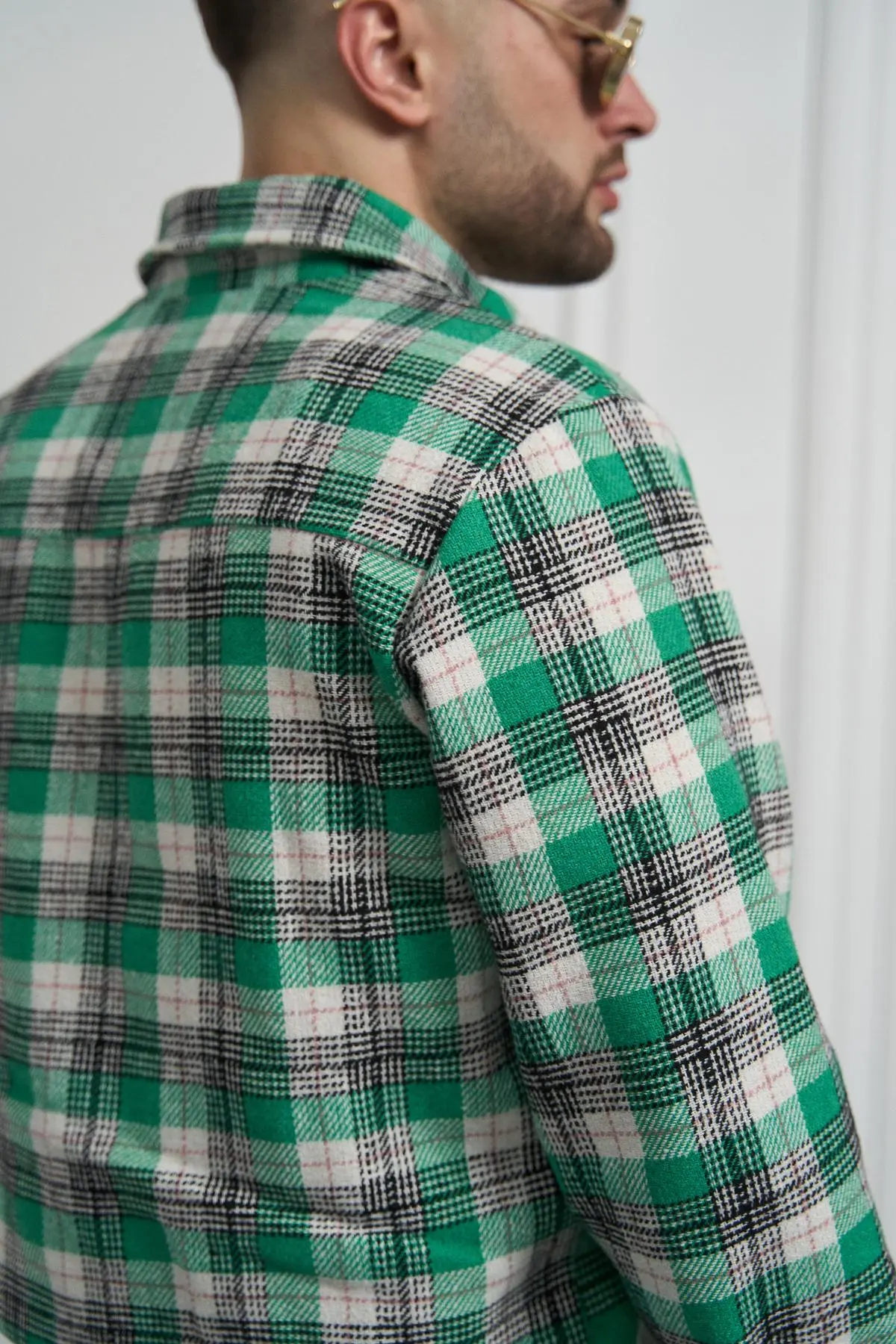 Сорочка чоловіча картата Intruder зелена