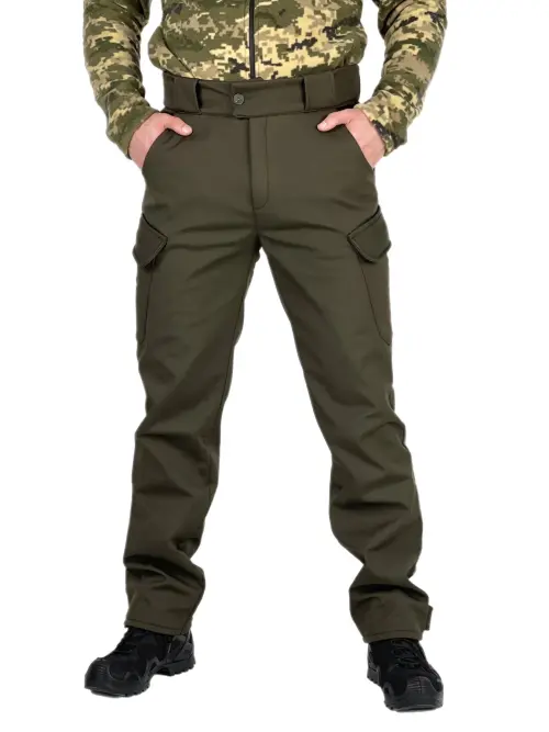 Штани чоловічі soft shell на флісі "Peak" хакі